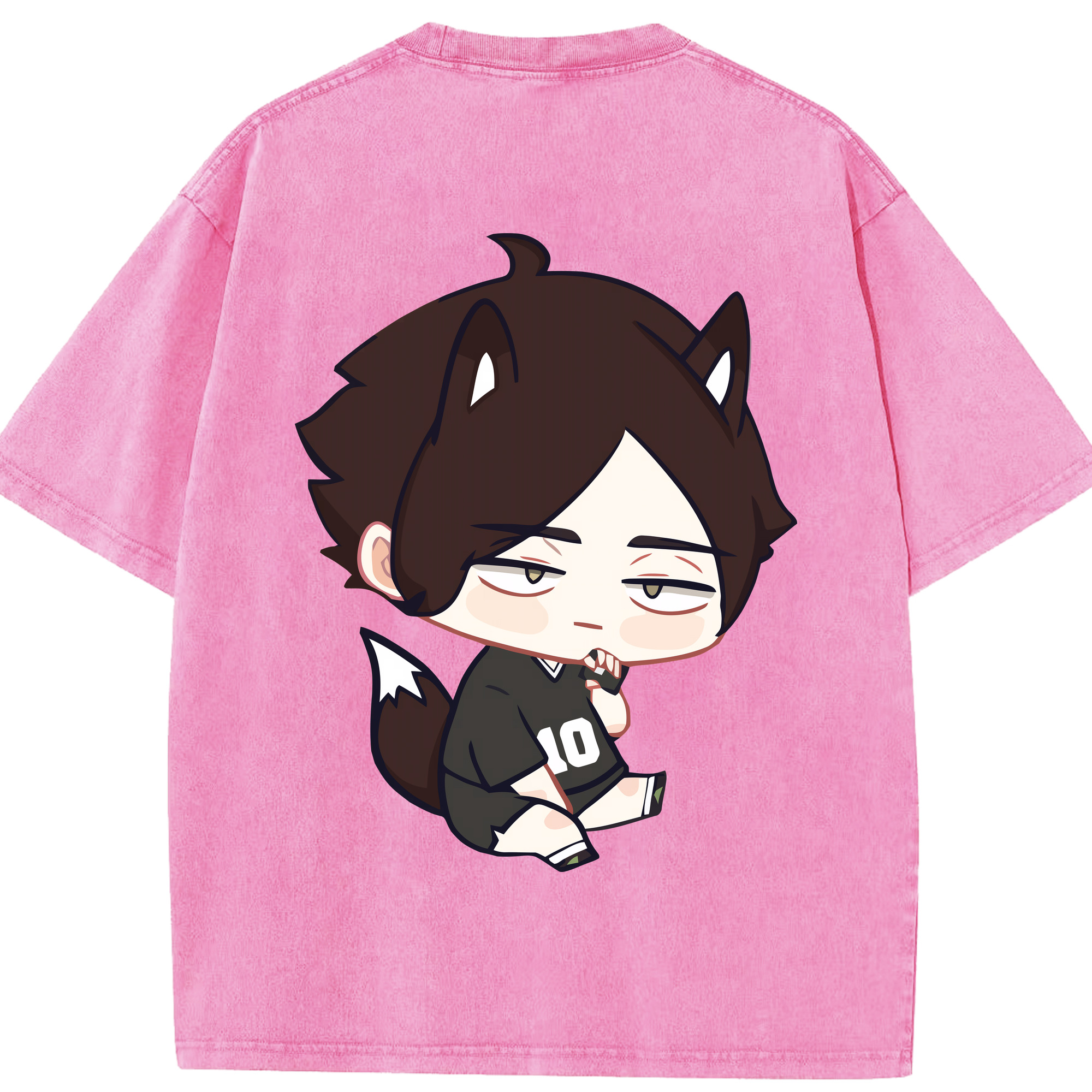 （画像用） ハイキュー!! Haikyu!! 綿100% ヴィンテージ風 半袖Tシャツ（背面プリント）